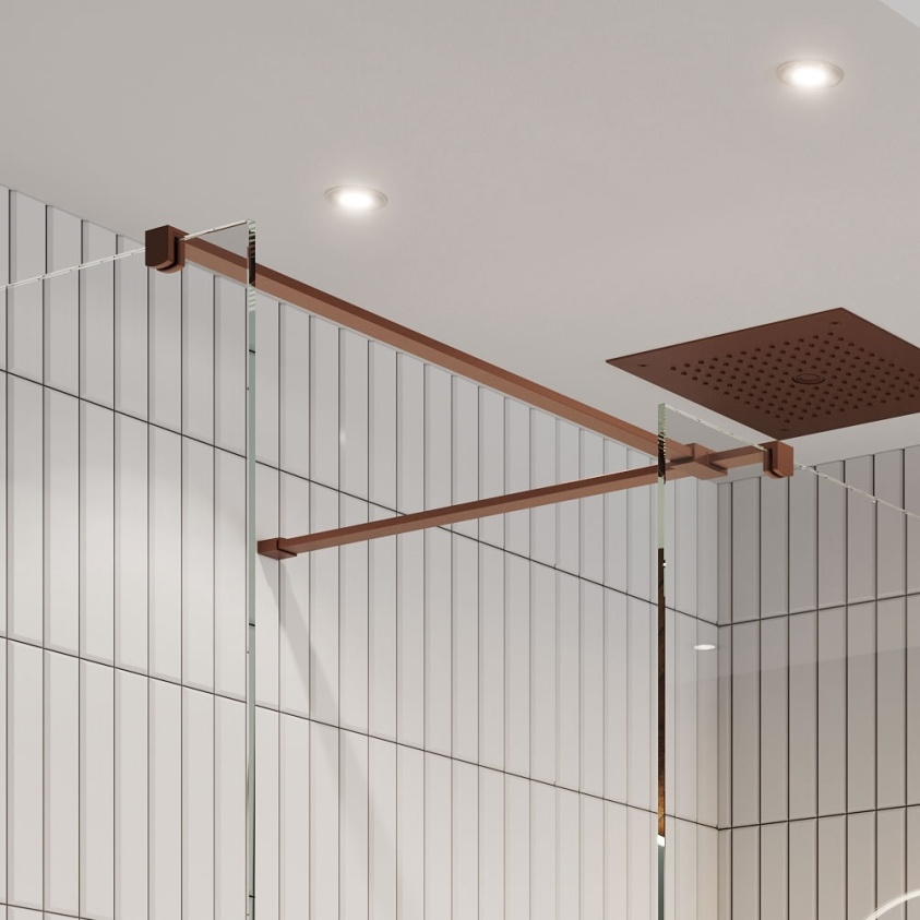 Lifestyle image of Crosswater Brushed Bronze T Bracing Bar